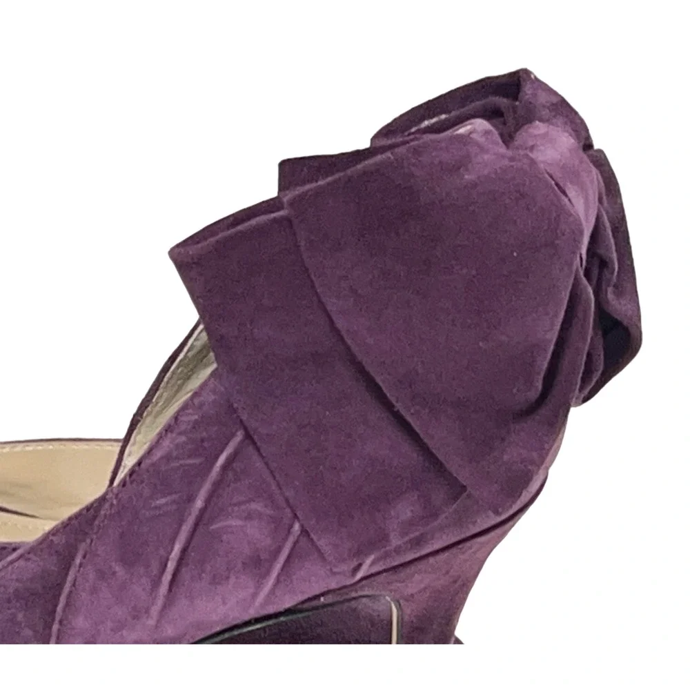 NEW WHITE HOUSE BLACK MARKET PURPLE CALLIE SUEDE BOW HIGH HEELS PUMPS SZ 9 - Picture 8 of 16